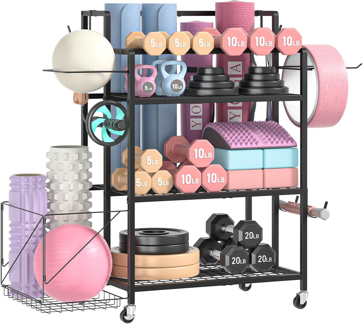 Home Gym Equipment - ที่เก็บอุปกรณ์ออกกำลังกายที่บ้าน ไม่ระบุวัสดุ ไม่ระบุสี เหมาะสำหรับดัมเบล เคทเทิลเบล และอุปกรณ์ออกกำลังกาย