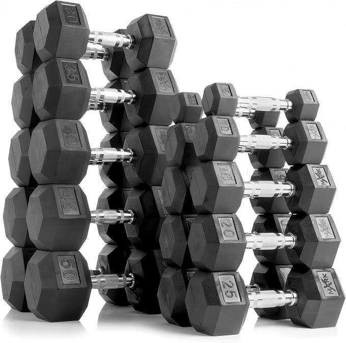 Hex Dumbbell Set - ดัมเบลหุ้มยางคุณภาพสูง 5 ปอนด์-100 ปอนด์ อุปกรณ์ฟิตเนสสำหรับสร้างกล้ามเนื้อและฝึกความแข็งแรงที่บ้าน โปรโมชั่นส่งเสริมการขาย