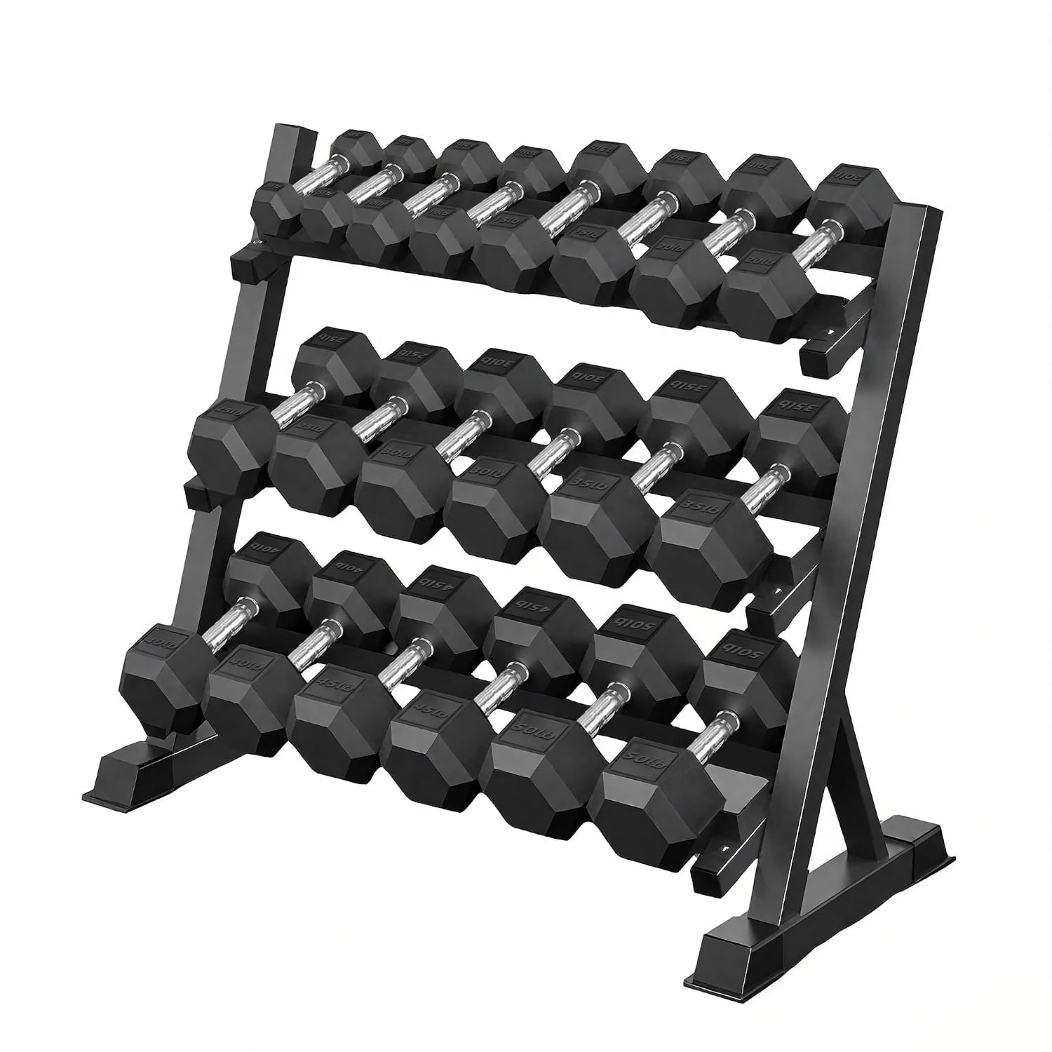 Hex Dumbbell Set - ชุดดัมเบลหกเหลี่ยม 350/450/550 ปอนด์ พร้อมชั้นวาง 3 ชั้น