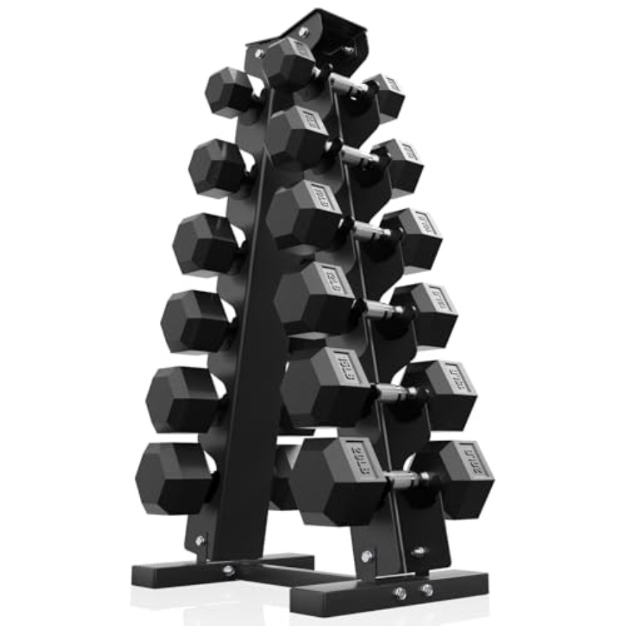 Hex Dumbbell Set - ชุดดัมเบลหุ้มยางรูปหกเหลี่ยม 140 ปอนด์ สำหรับใช้ในบ้าน ชุดน้ำหนัก 5