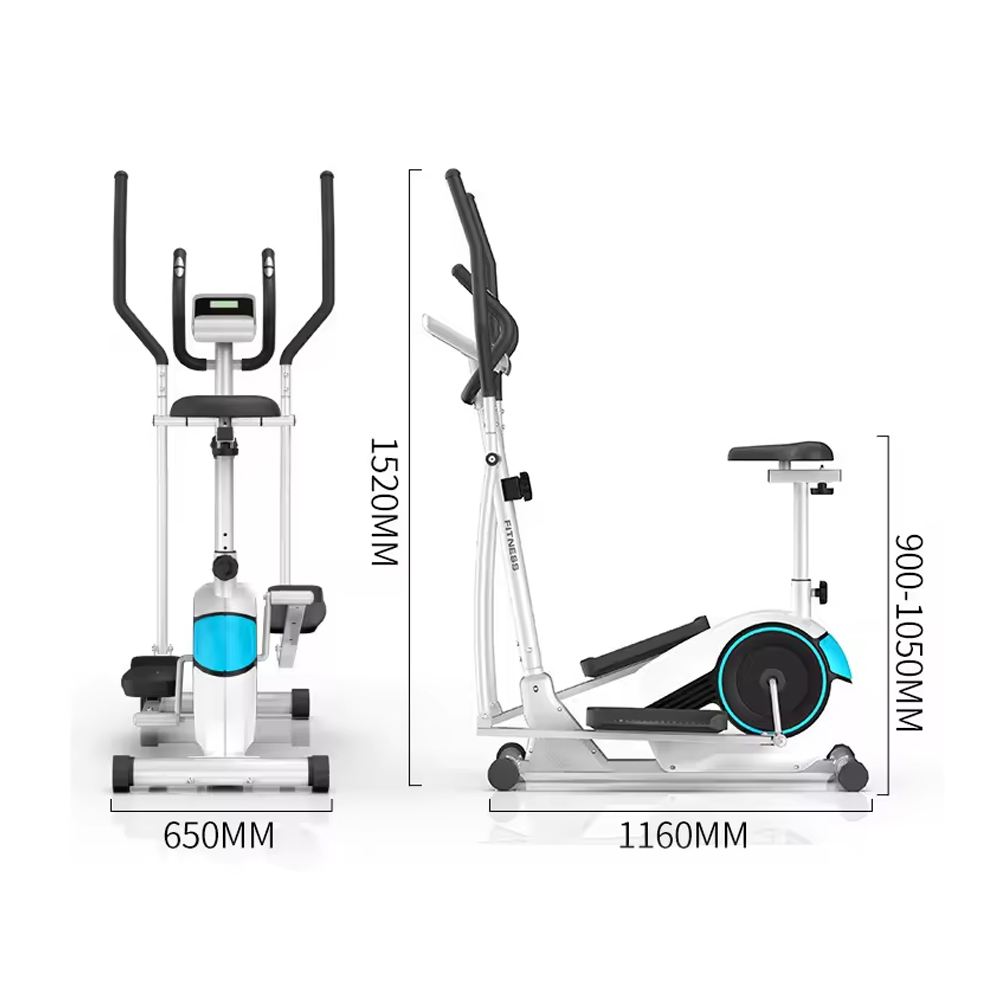 Home Gym Manual - เครื่องออกกำลังกายแบบวงรีเหล็กพร้อมที่นั่ง จอแสดงผล LED ระบบแม่เหล็ก อุปกรณ์คาร์ดิโอสำหรับใช้ในบ้าน