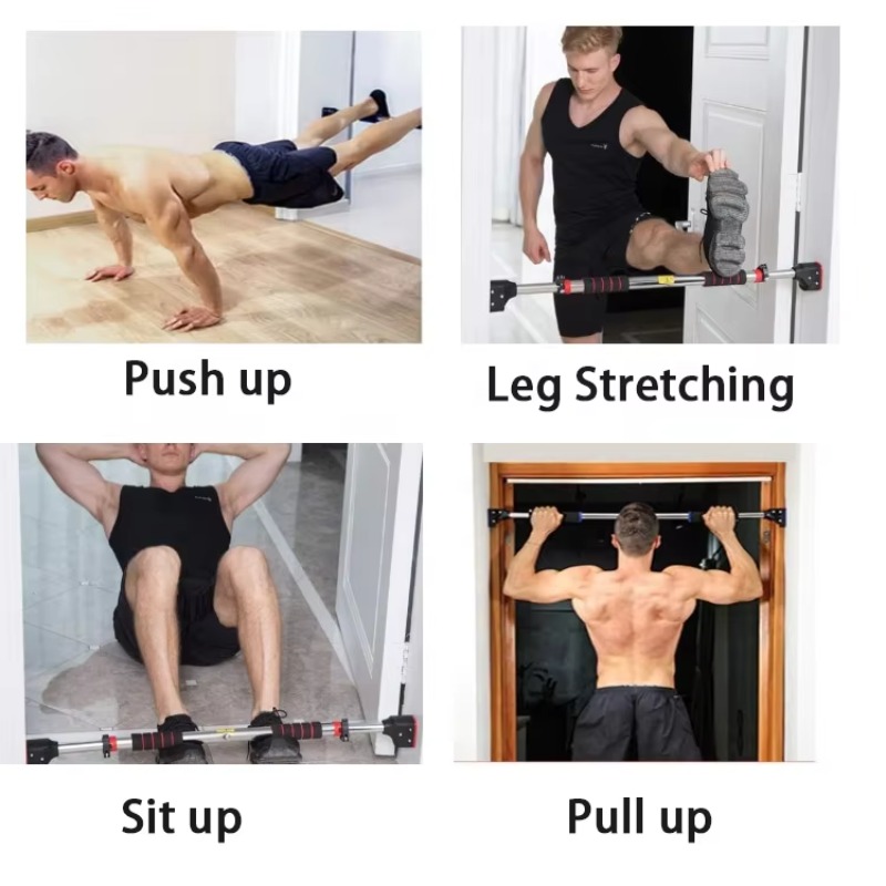 Home Gym Pull Up Bar - บาร์โหนเหล็กปรับระดับได้สำหรับติดประตูบ้าน ขนาด 29.5''-37.5'' (72-97 ซม.) รับน้ำหนักได้สูงสุด