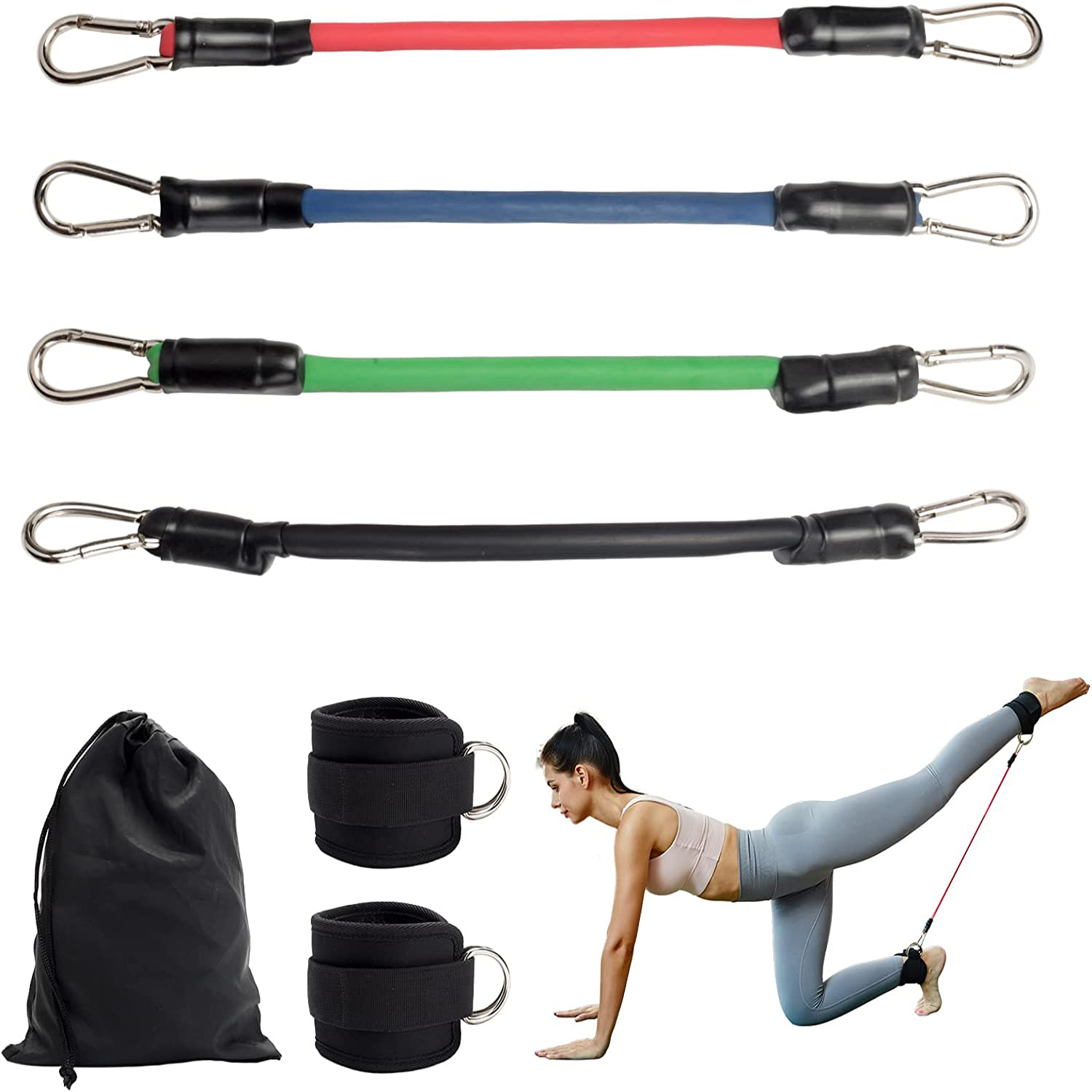 Home Gym Gear - ชุดวงต้านทานยืดหยุ่น, สายรัดข้อเท้า, อุปกรณ์ออกกําลังกาย, ฟิตเนสขาที่บ้าน, อุปกรณ์กีฬาออกกําลังกาย, คุณภาพสูง,