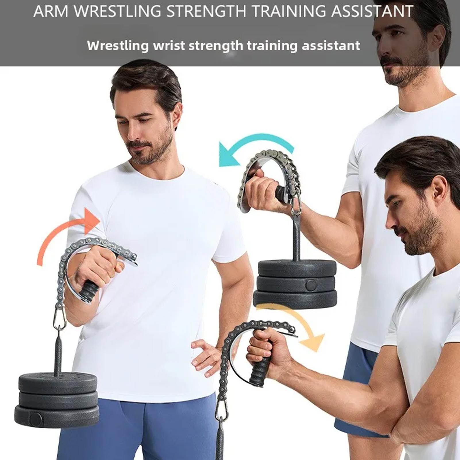 Home Gym Usa - สายรัดแขนสำหรับยกน้ำหนักแบบปรับได้ อุปกรณ์เสริมสำหรับบาร์เบล สายรัดฝึกกล้ามเนื้อแขนสำหรับออกกำลังกายที่บ้านหรือยิม เพิ่มความแข็งแรงในการยกน้ำหนัก