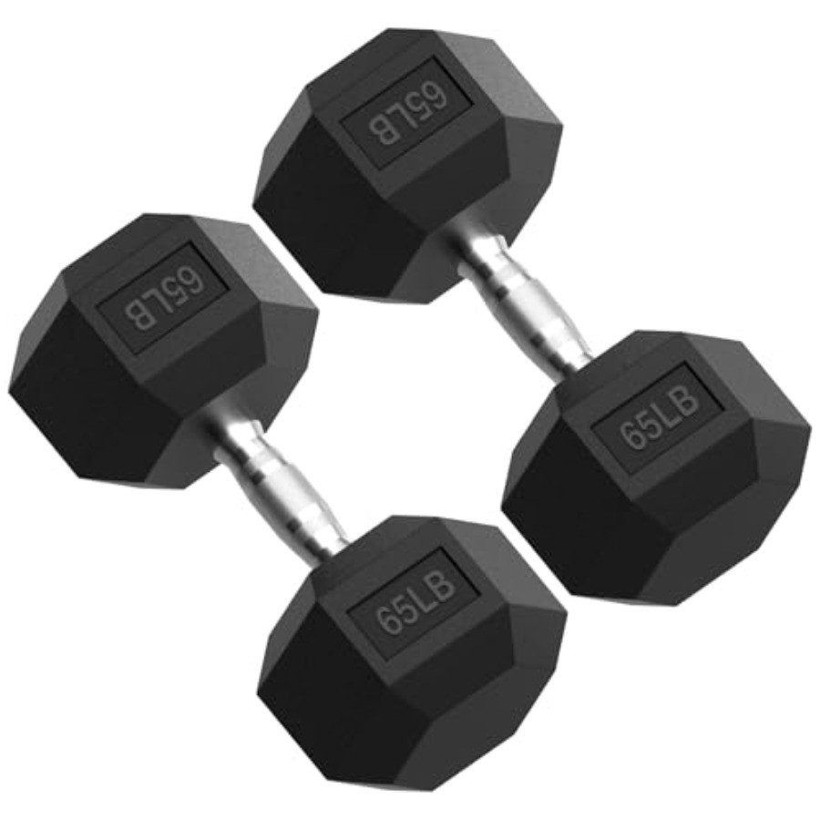 Hex Dumbbell Set - ชุดดัมเบล HEX 2.5-125 ปอนด์ หุ้มยาง สำหรับออกกำลังกายที่บ้าน