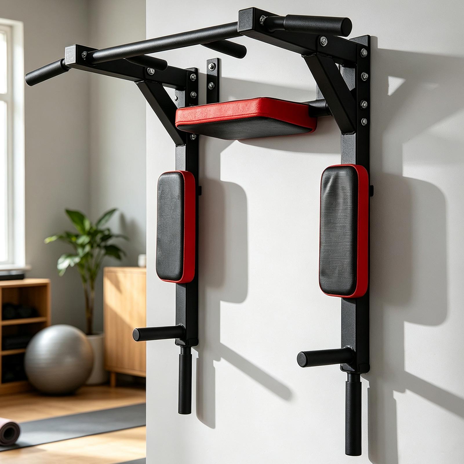 Home Gym Pull Up Bar - บาร์โหนติดผนัง อุปกรณ์ออกกำลังกายแบบแนวนอนอเนกประสงค์ พร้อมรูยึด รับน้ำหนักได้ 200 กก.