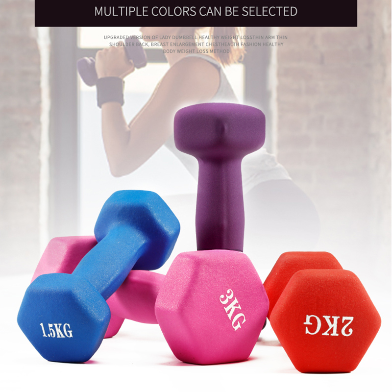 Hex Dumbbell Set - ผู้หญิงดัมเบลดัมเบลหกเหลี่ยมลดน้ําหนักกระชับสัดส่วนเอวบางอุปกรณ์ออกกําลังกาย Mancuพลาสติกจุ่มในดัมเบล