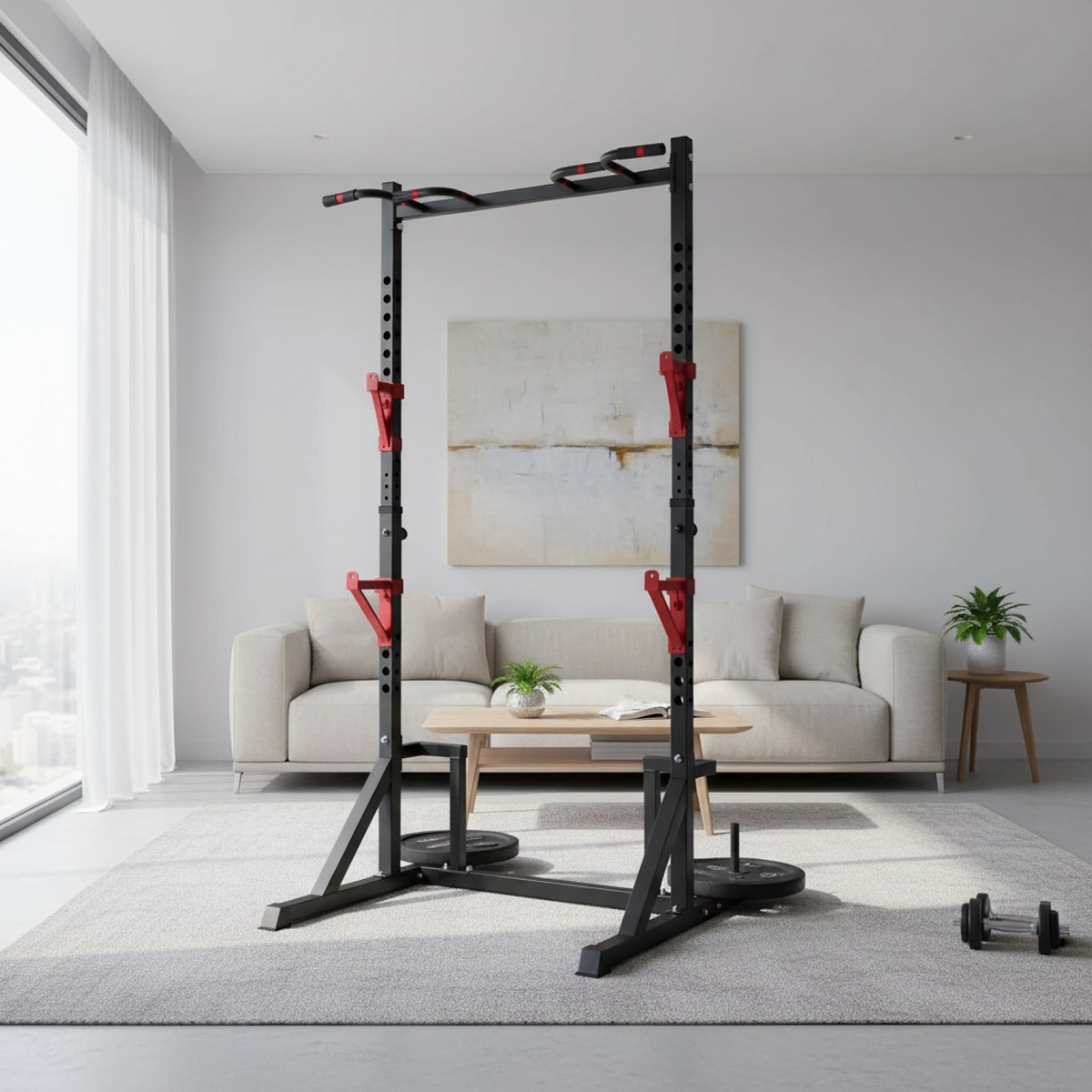 แร็คปรับระดับได้พร้อมบาร์ดึงข้ - Home Gym Equipment บทวิจารณ์และราคา