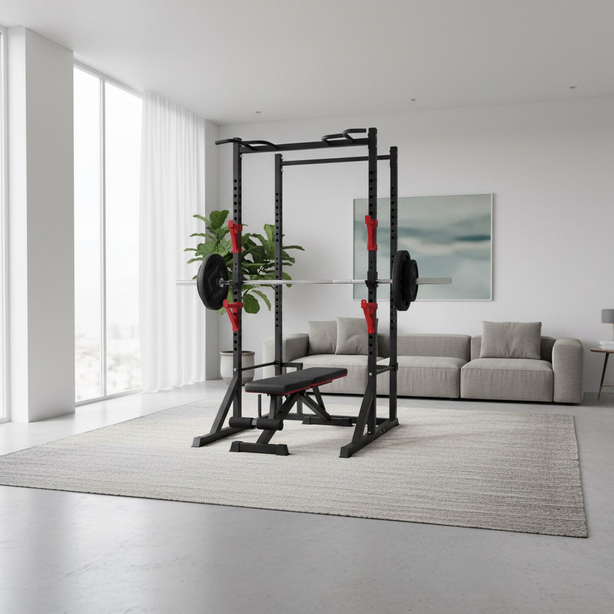 แร็คปรับระดับได้พร้อมบาร์ดึงข้ - Home Gym Equipment บทวิจารณ์และราคา