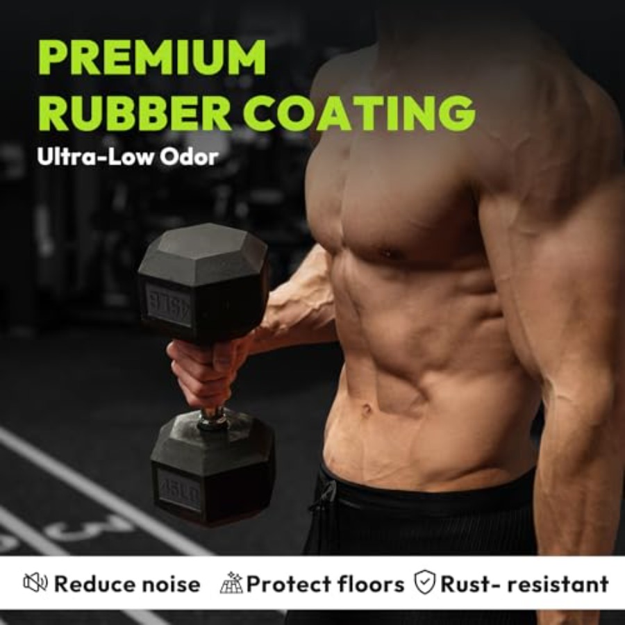ดัมเบลหกเหลี่ยม 45-480 ปอนด์ ช - Hex Dumbbell Set บทวิจารณ์และราคา