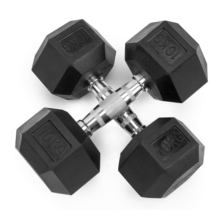 ดัมเบลหกเหลี่ยมยาง 5-100 ปอนด์ - Hex Dumbbell Set บทวิจารณ์และราคา