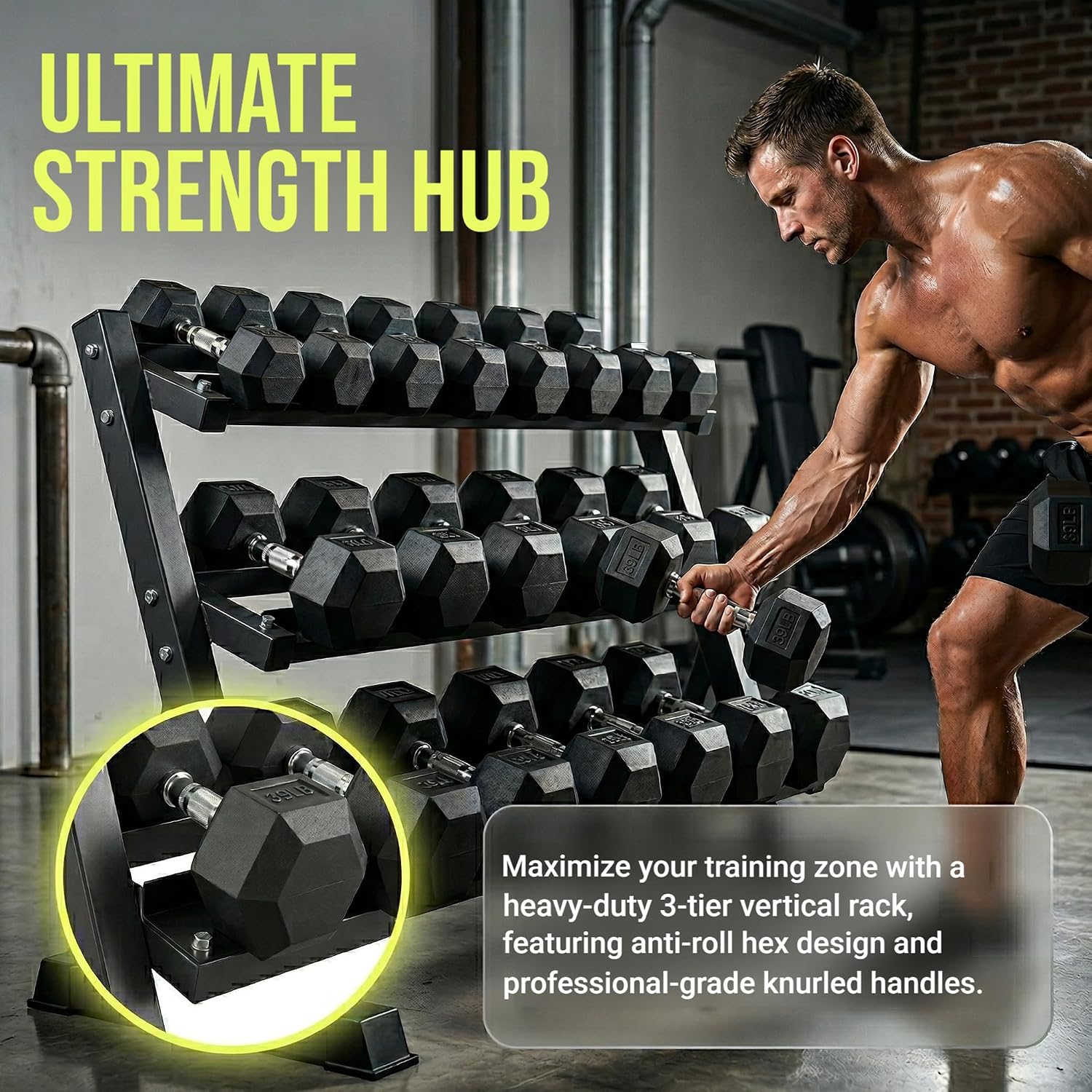 ชุดดัมเบลหกเหลี่ยม 350/450/550 - Hex Dumbbell Set บทวิจารณ์และราคา