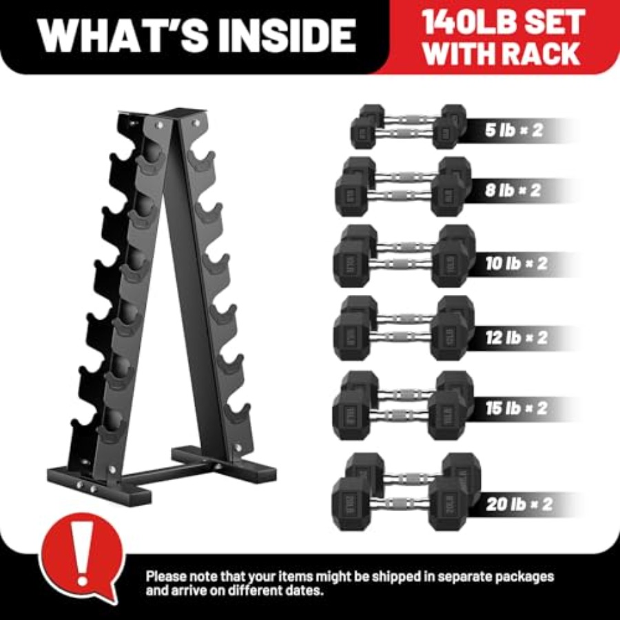ชุดดัมเบลหุ้มยางรูปหกเหลี่ยม 1 - Hex Dumbbell Set บทวิจารณ์และราคา