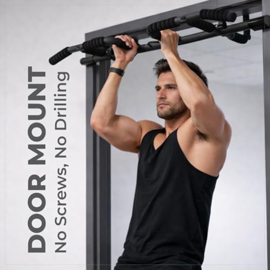 ชุดบาร์โหนติดประตูพร้อมสายรัดแ - Home Gym Pull Up Bar บทวิจารณ์และราคา