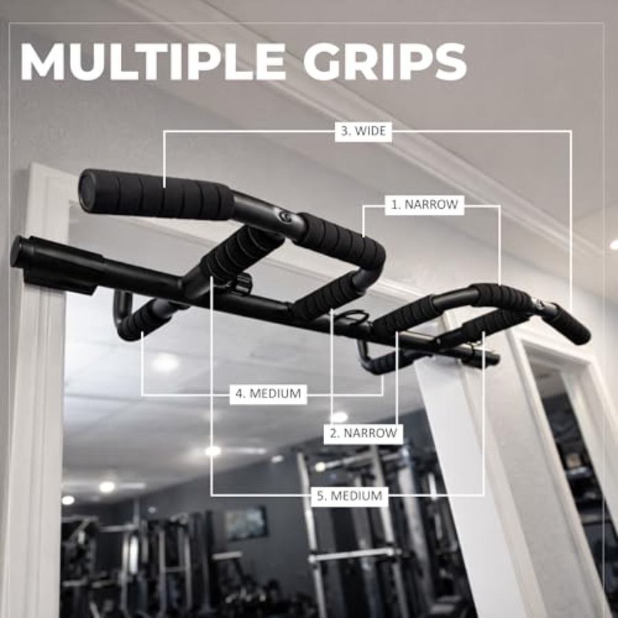 ชุดบาร์โหนติดประตูพร้อมสายรัดแ - Home Gym Pull Up Bar บทวิจารณ์และราคา