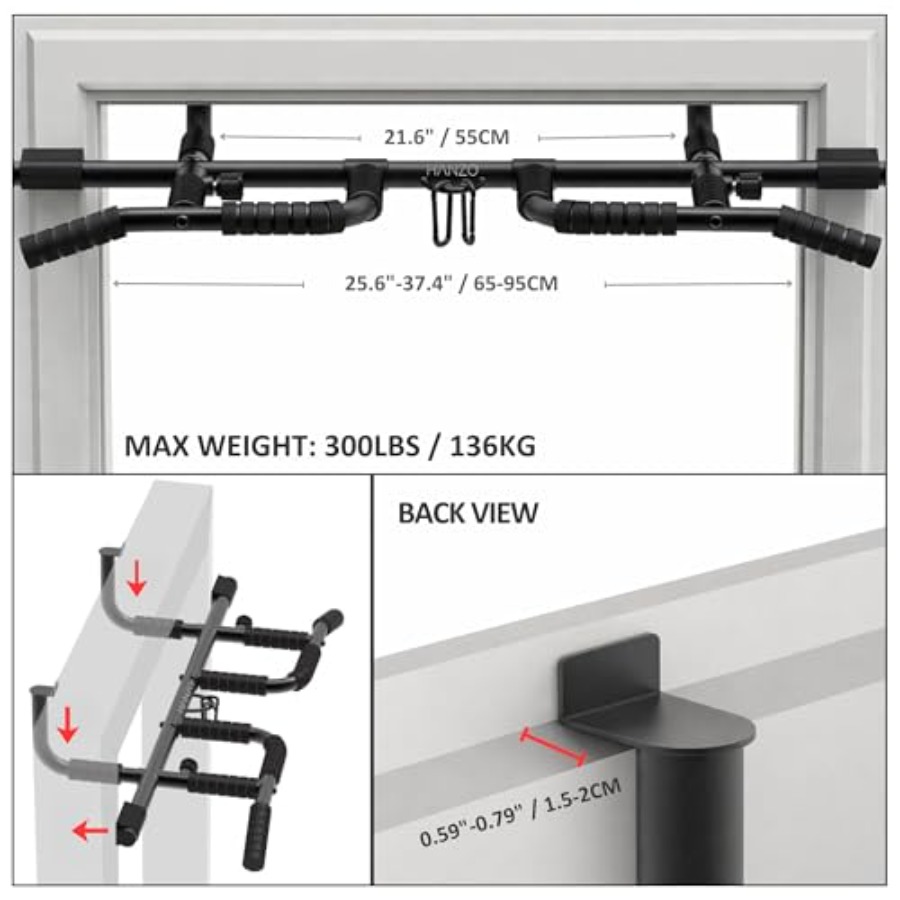 ชุดบาร์โหนติดประตูพร้อมสายรัดแ - Home Gym Pull Up Bar บทวิจารณ์และราคา