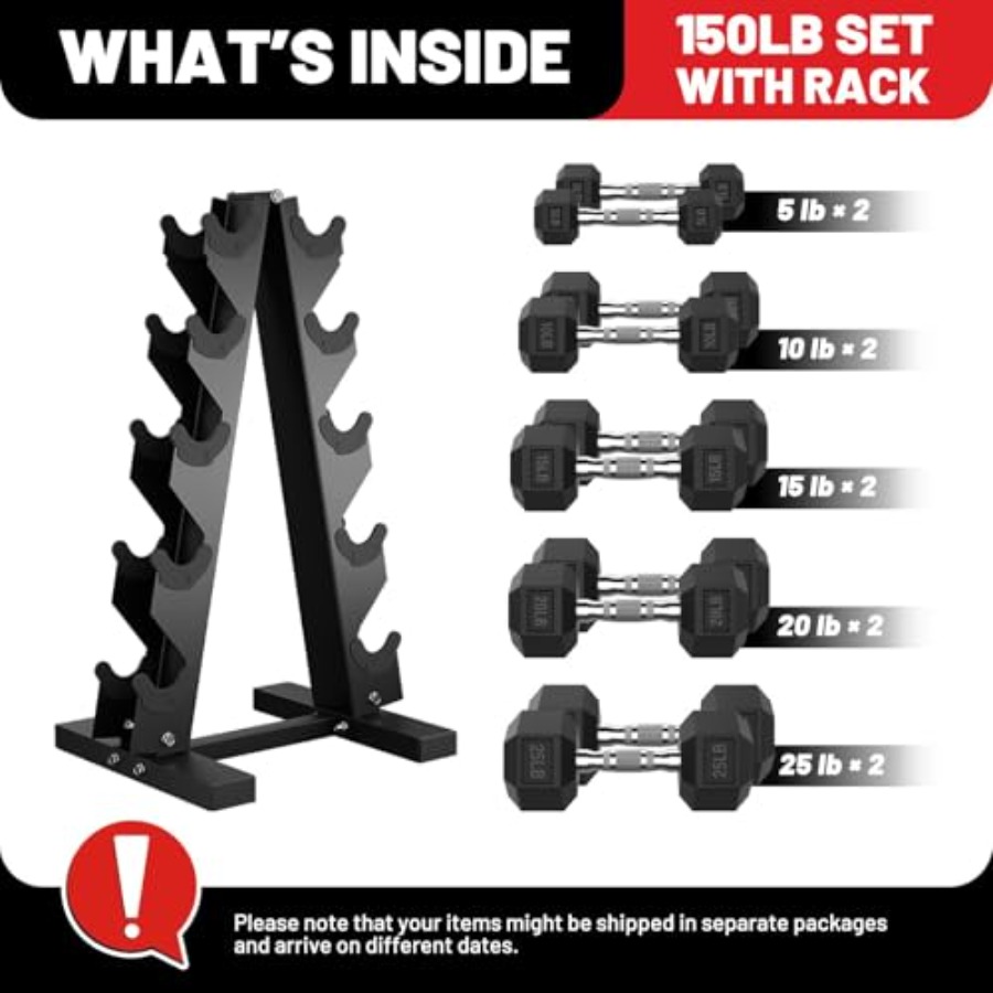 ชุดดัมเบลหกเหลี่ยมพร้อมชั้นวาง - Hex Dumbbell Set บทวิจารณ์และราคา
